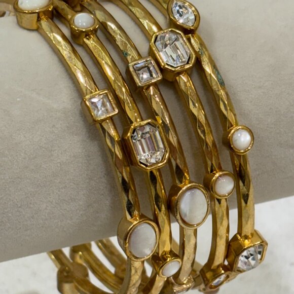 Graziano Gold Tone Stackable Bangles - Picture 12 of 13